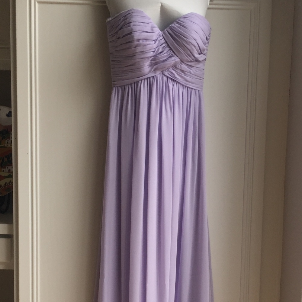 Bill Levkoff Lavender Strapless Bridesmaid Dress